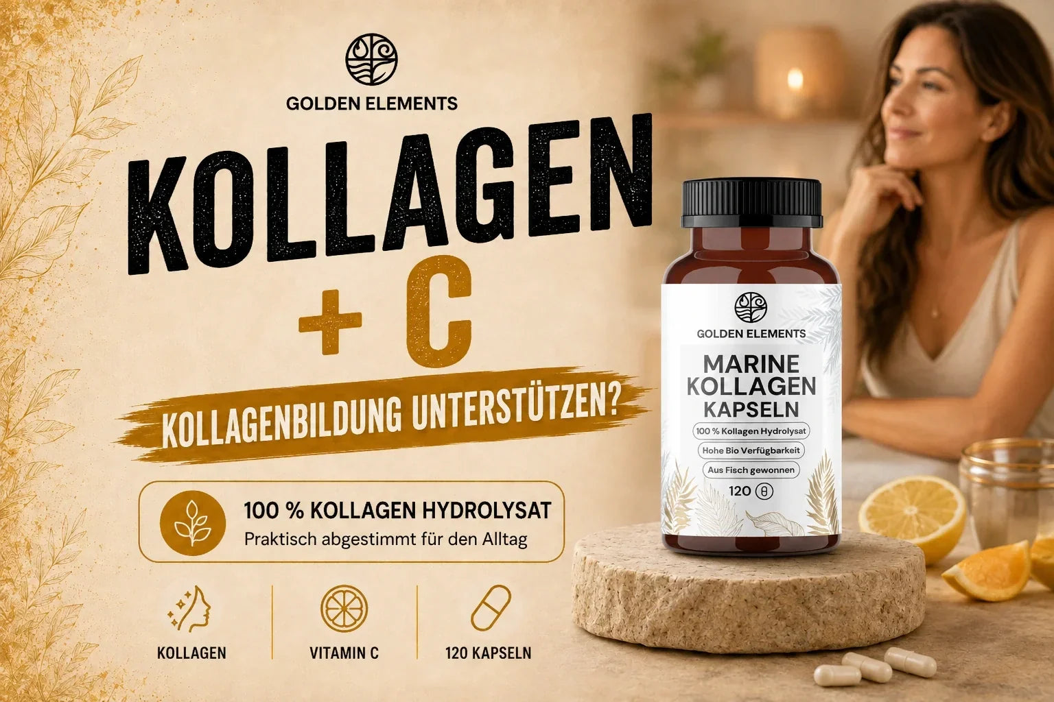 Kollagen + Vitamin C: Warum die Kollagenbildung mehr als nur Kollagen braucht