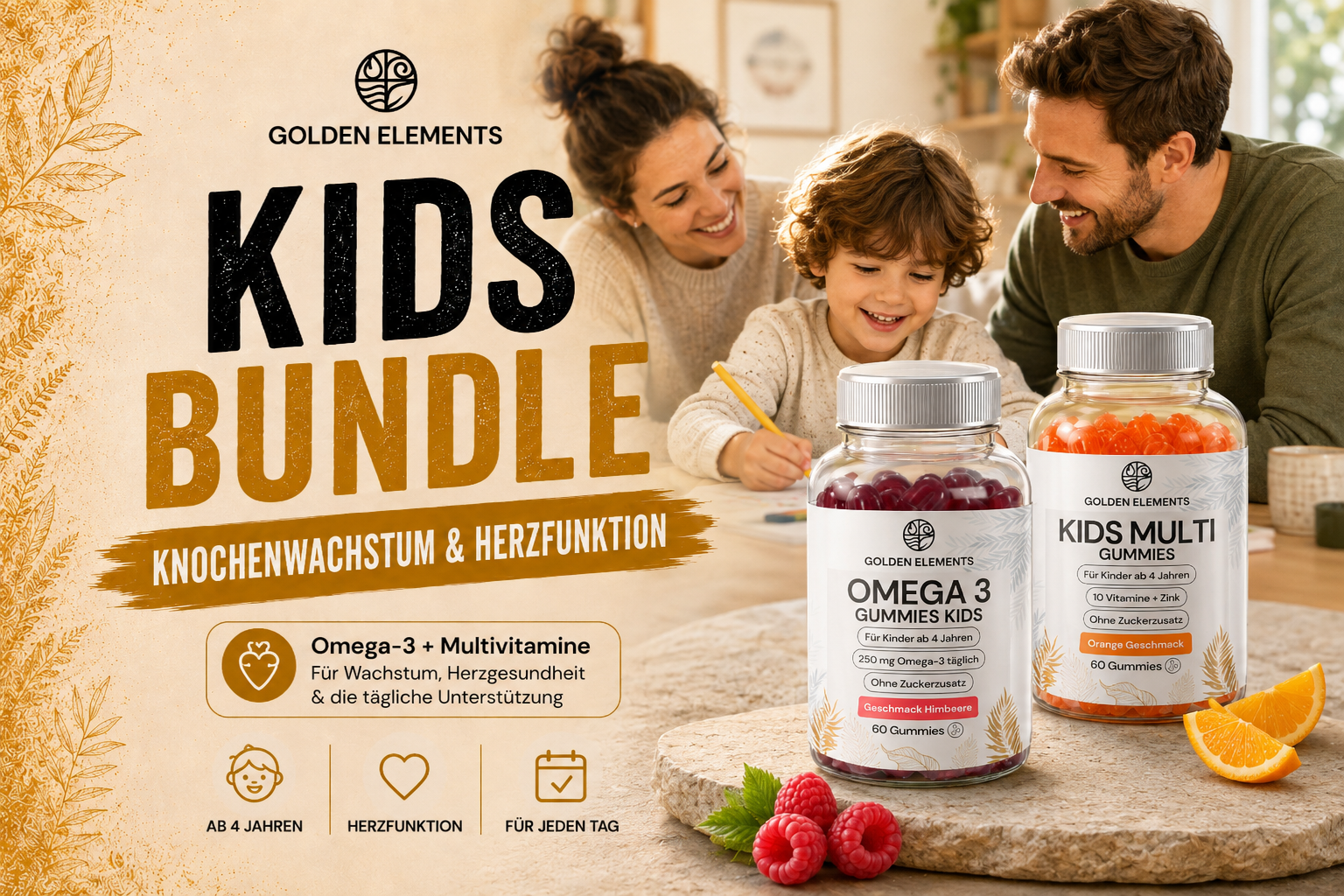 Vitamine und Omega 3 für Kinder: Warum beide Bausteine zusammenpassen