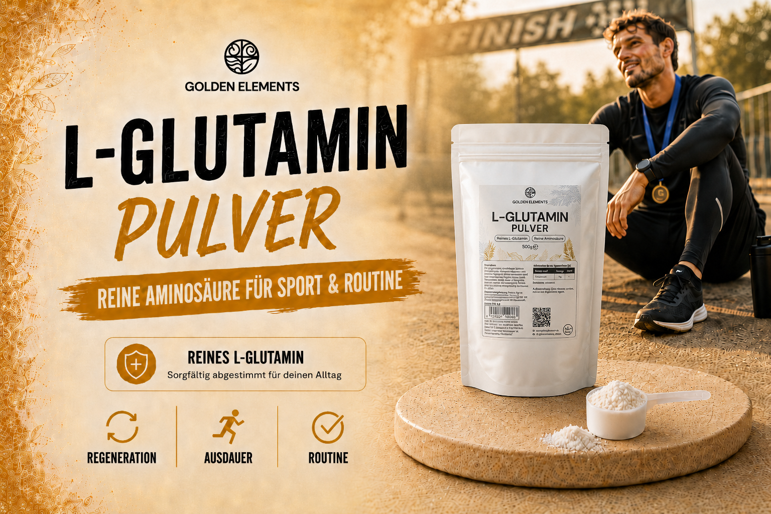 L-Glutamin Pulver im Sport: Reine Aminosäure für strukturierte Trainingsroutinen