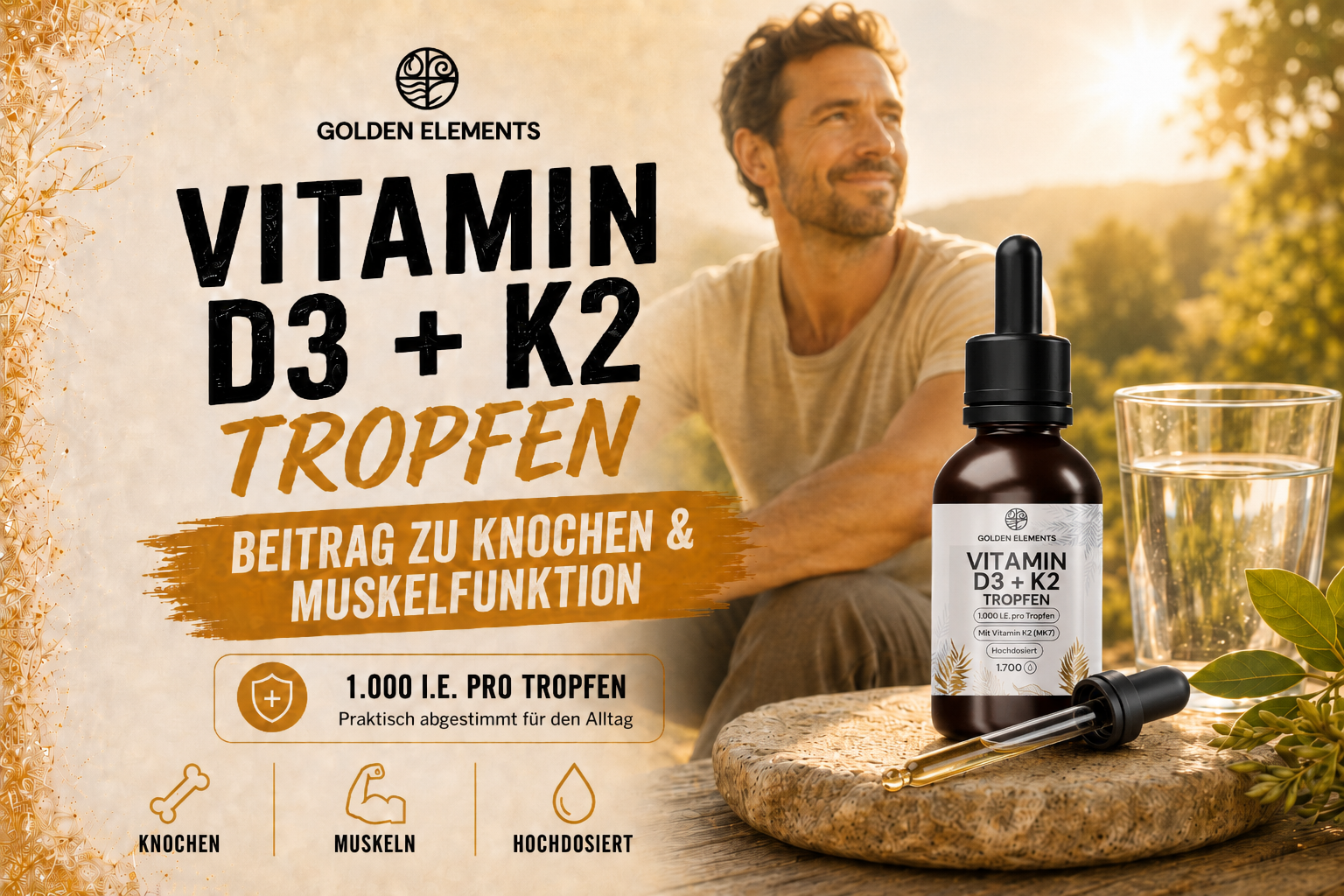 Vitamin D3 + K2 Tropfen Warum Knochen, Muskeln und Calcium zusammengehören
