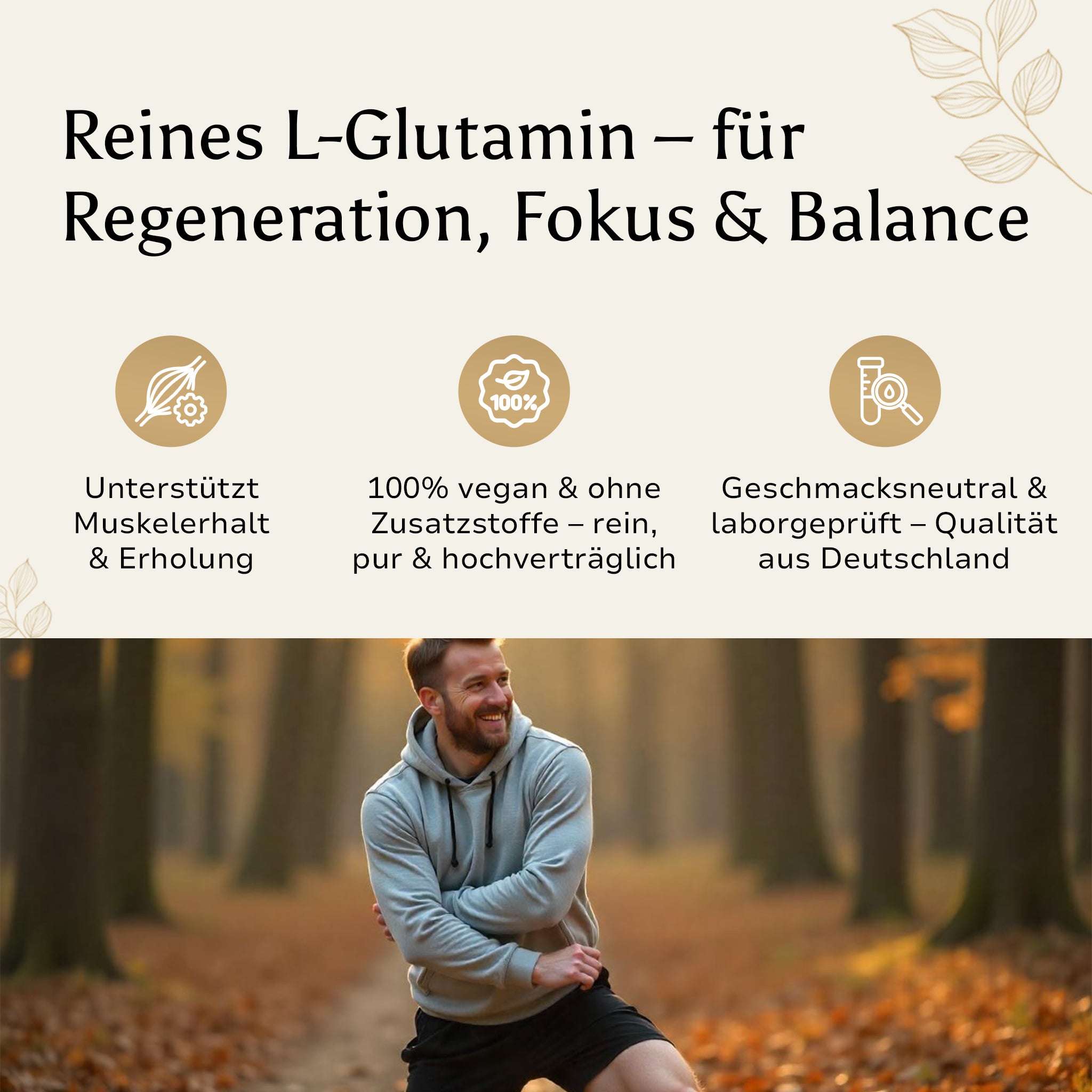 L-Glutamin Pulver - 3 Monate Vorrat - 500g