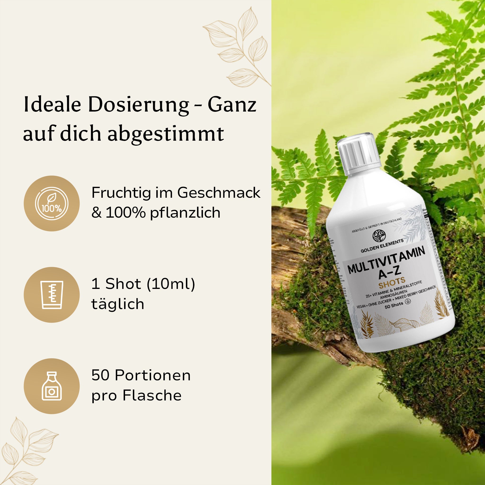 Premium Vitamin Vegan Shots 50 - Fresh Orange - 500ml 