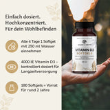 Vitamin D3 4.000 IE - 2 Jahre Vorrat - 180 Softgels Halal