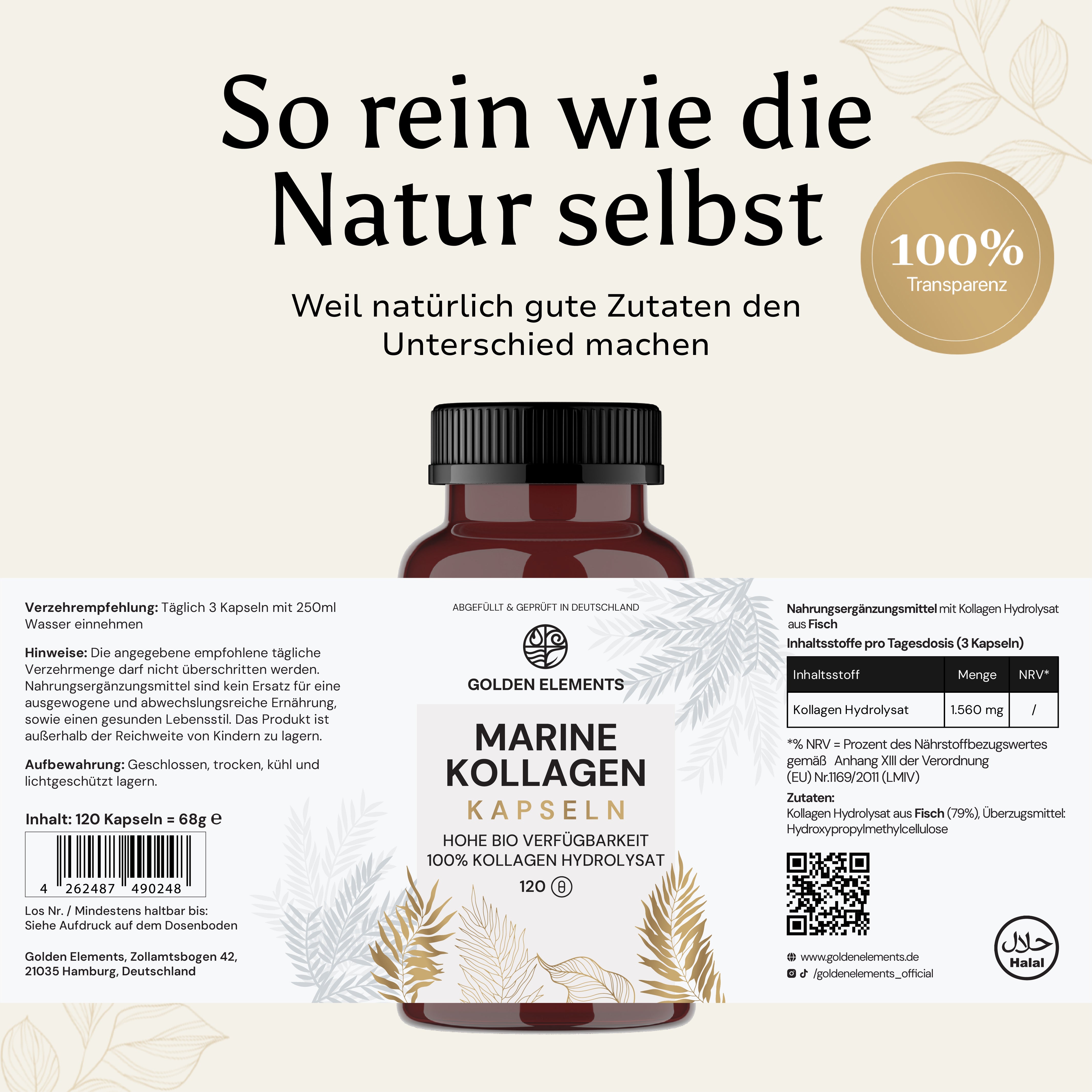 Kollagen Halal Fisch Marine - Kapseln