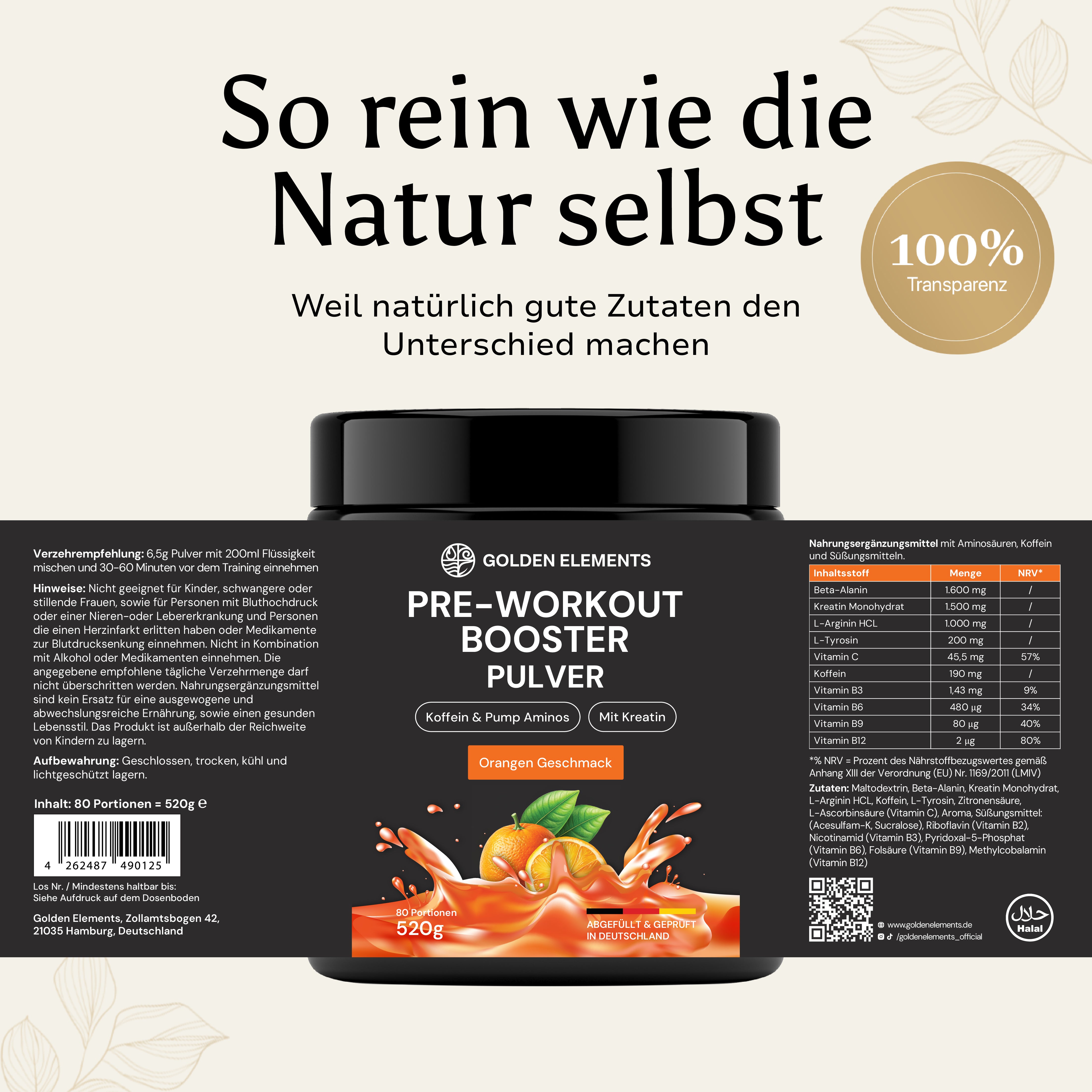 Pre-Workout Booster - 520g Pulver