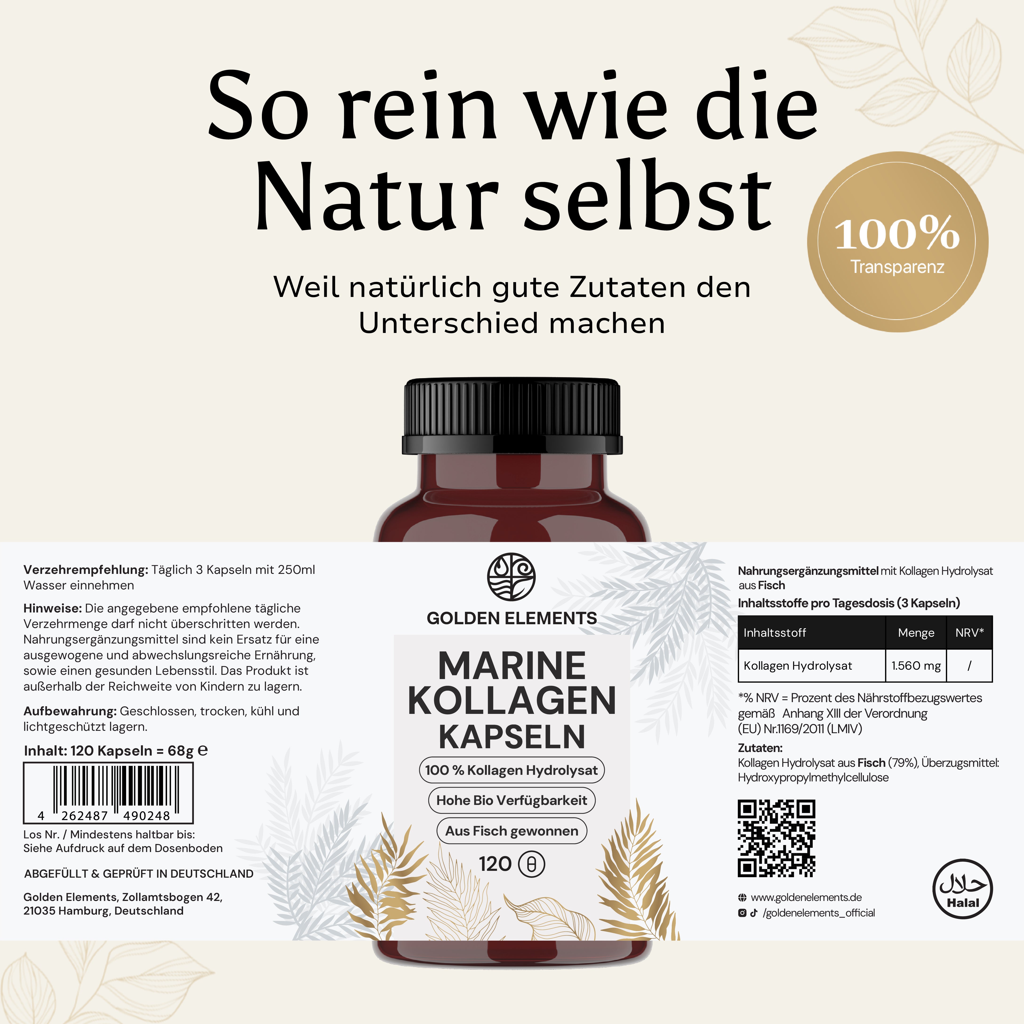 Kollagen Halal Fisch Marine - Kapseln