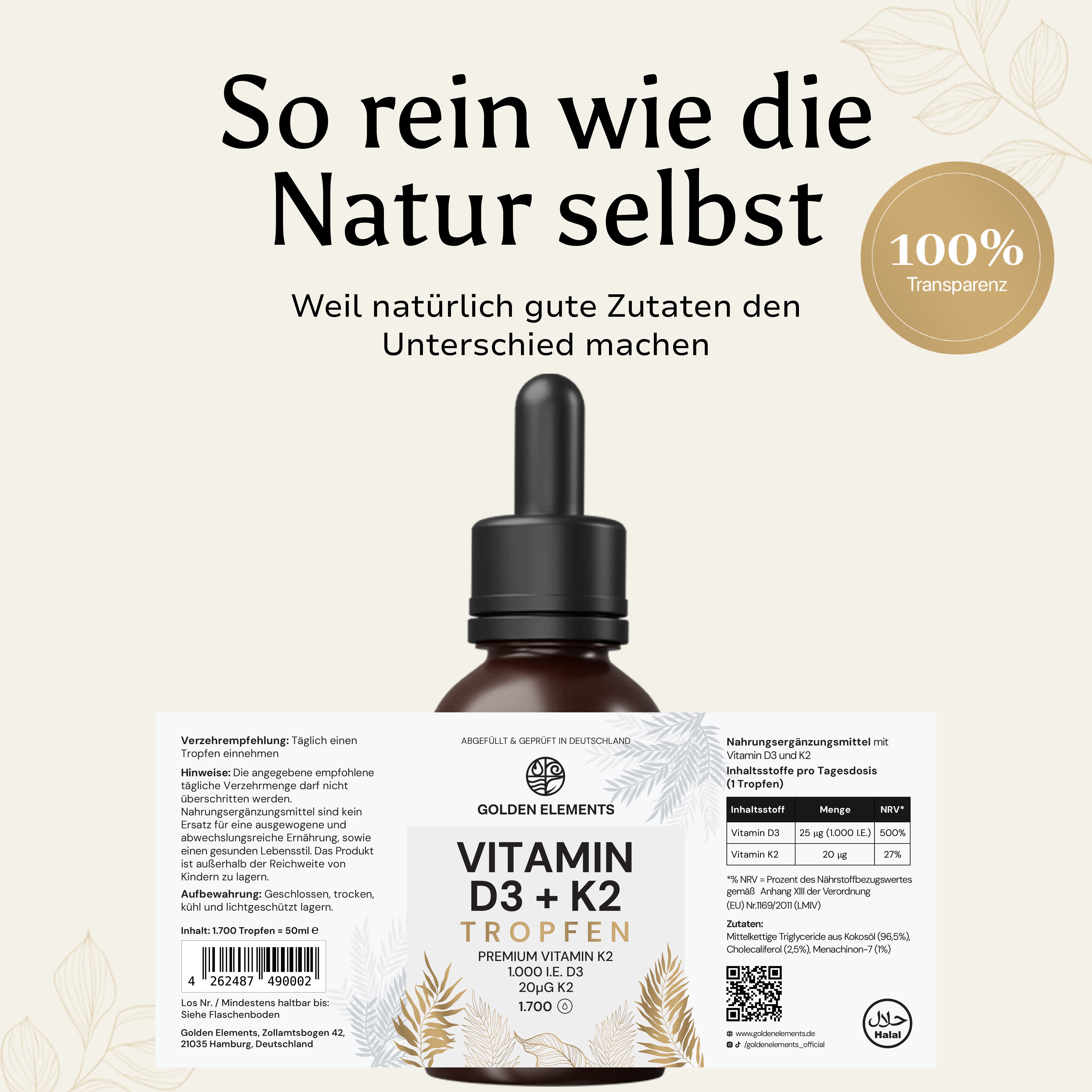 Vitamin D3 + K2 drops