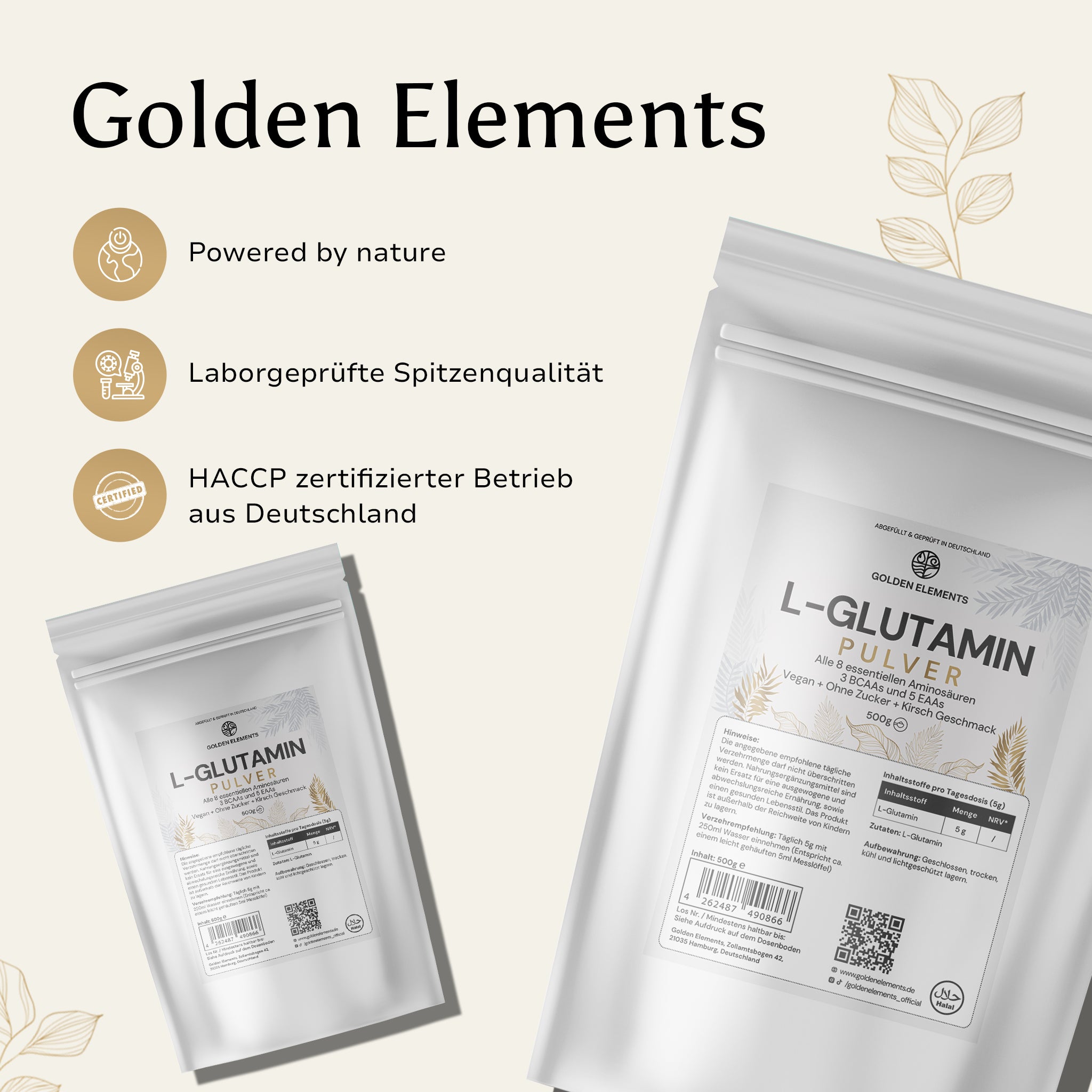 L-Glutamin Pulver - 3 Monate Vorrat - 500g