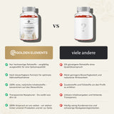 Gegenüberstellung der Ashwagandha Gummies von Golden Elements mit anderen Marken in einer Vergleichstabelle