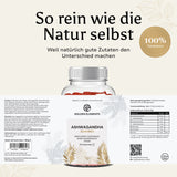 Verpackungsetikett der Golden Elements Ashwagandha Gummies mit Inhaltsstoffen und Nährwerttabelle