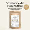 roduktfoto des Clear Whey Pulvers von Golden Elements vor hellem Hintergrund mit der Botschaft "So rein wie die Natur selbst".