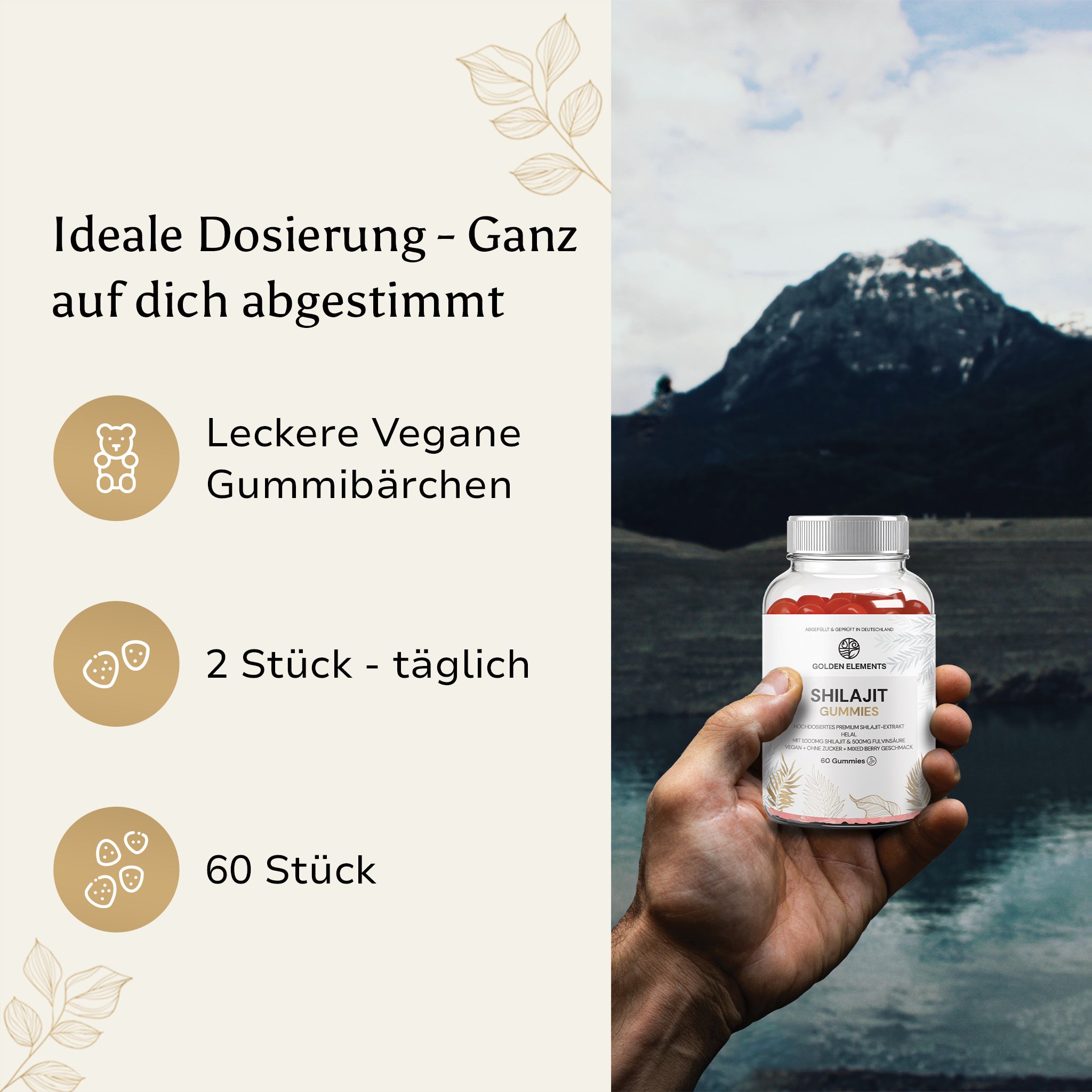 Shilajit Gummies – Vegane Gummibärchen, ideal dosiert mit 2 Stück täglich für eine einfache Einnahme