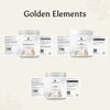 Beauty & Glow Bundle mit vollständigen Etiketten: Marine Kollagen, MSM Pulver und L-Lysin – transparente Darstellung der Inhaltsstoffe und Dosierung auf naturinspiriertem Design.