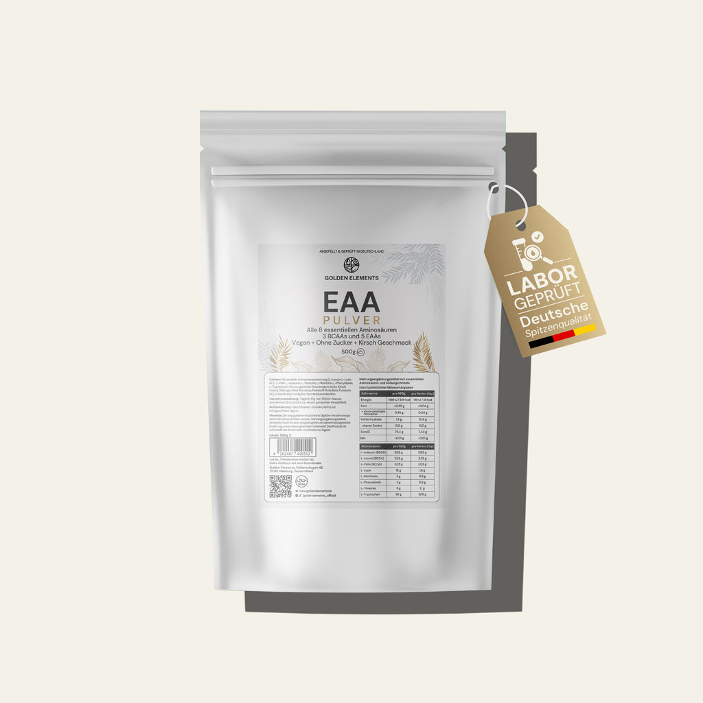Golden Elements EAA Pulver – powered by nature, geprüft in Deutschland, höchste Reinheit