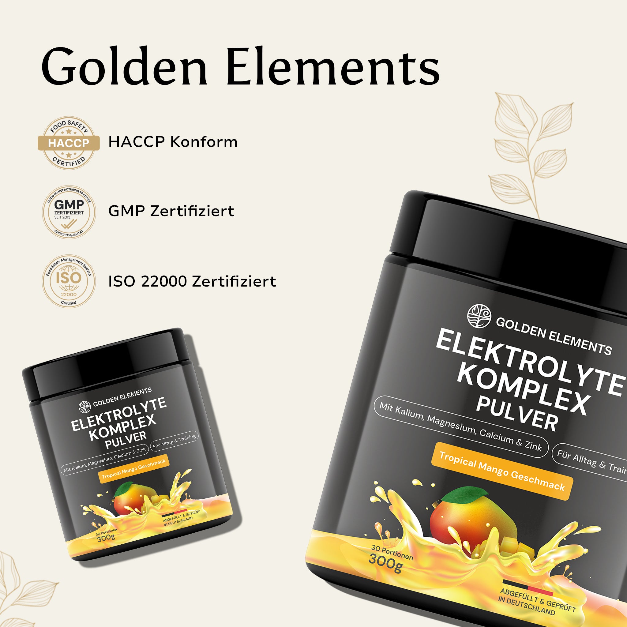 Golden Elements Elektrolyte Komplex Pulver Mango Geschmack – Übersicht der Markenwerte, Produktreinheit und Geschmacksvariante