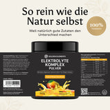 Golden Elements Elektrolyte Komplex Pulver Mango Geschmack – Vergleichsgrafik zu herkömmlichen Elektrolyt-Produkten