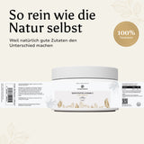 Produktetikett der gepufferten Vitamin C Kapseln von Golden Elements mit transparenten Angaben zur Zusammensetzung