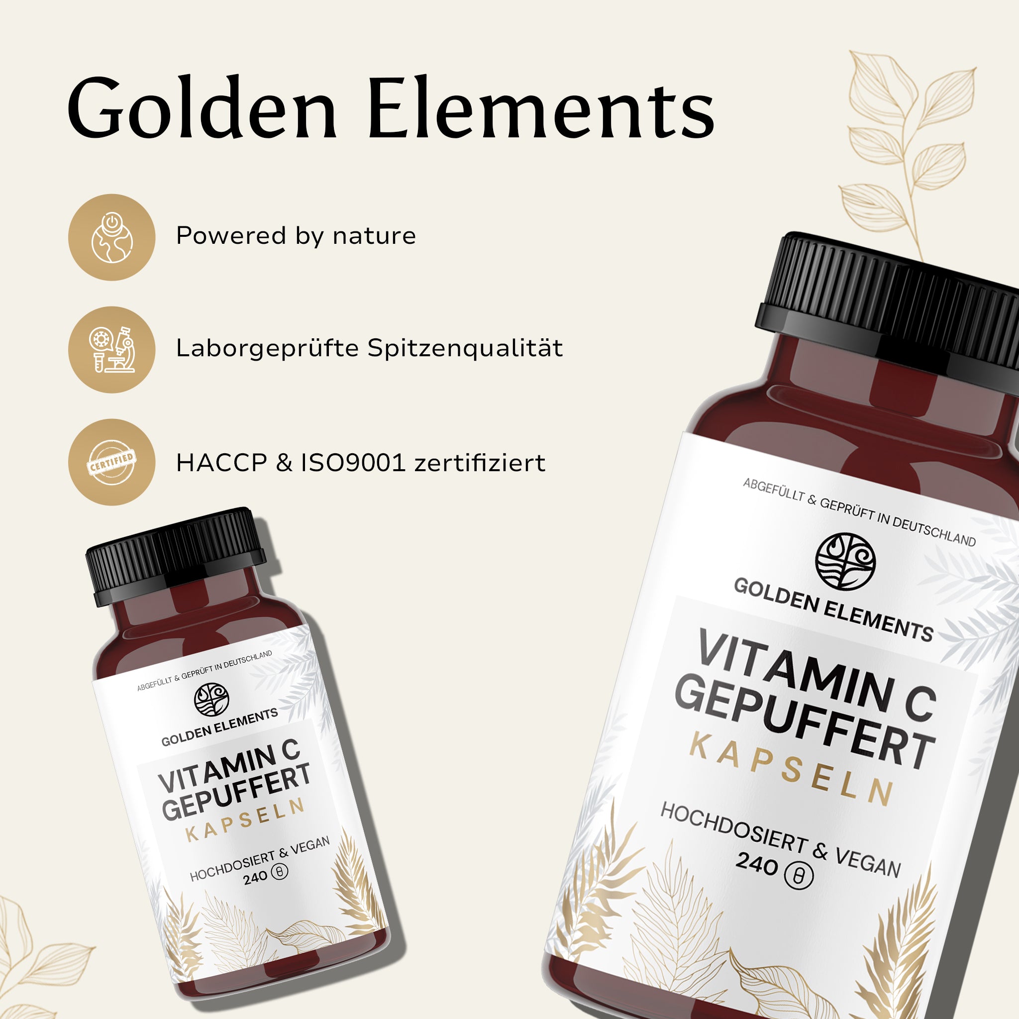Golden Elements Vitamin C gepuffert Kapseln – Übersicht der Markenwerte, Qualitätsmerkmale und Produktdesign