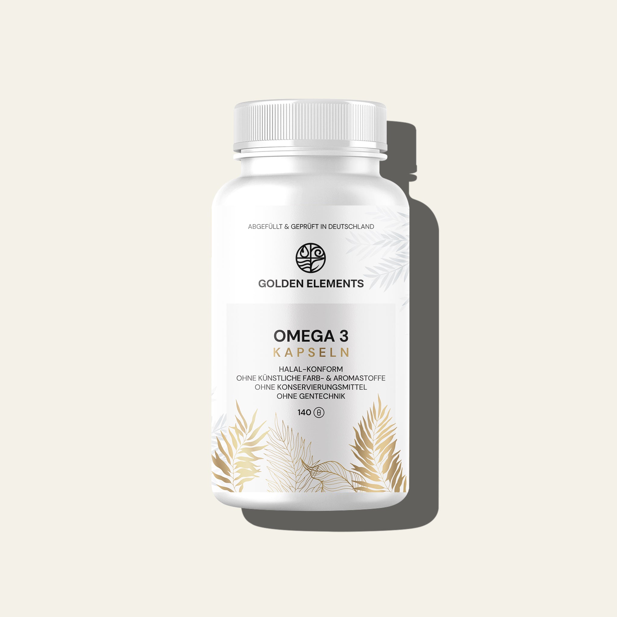  Omega-3 Triglyceride Kapseln mit cleanem Design – Fokus auf Reinheit, Halal-Zertifizierung & Qualität.