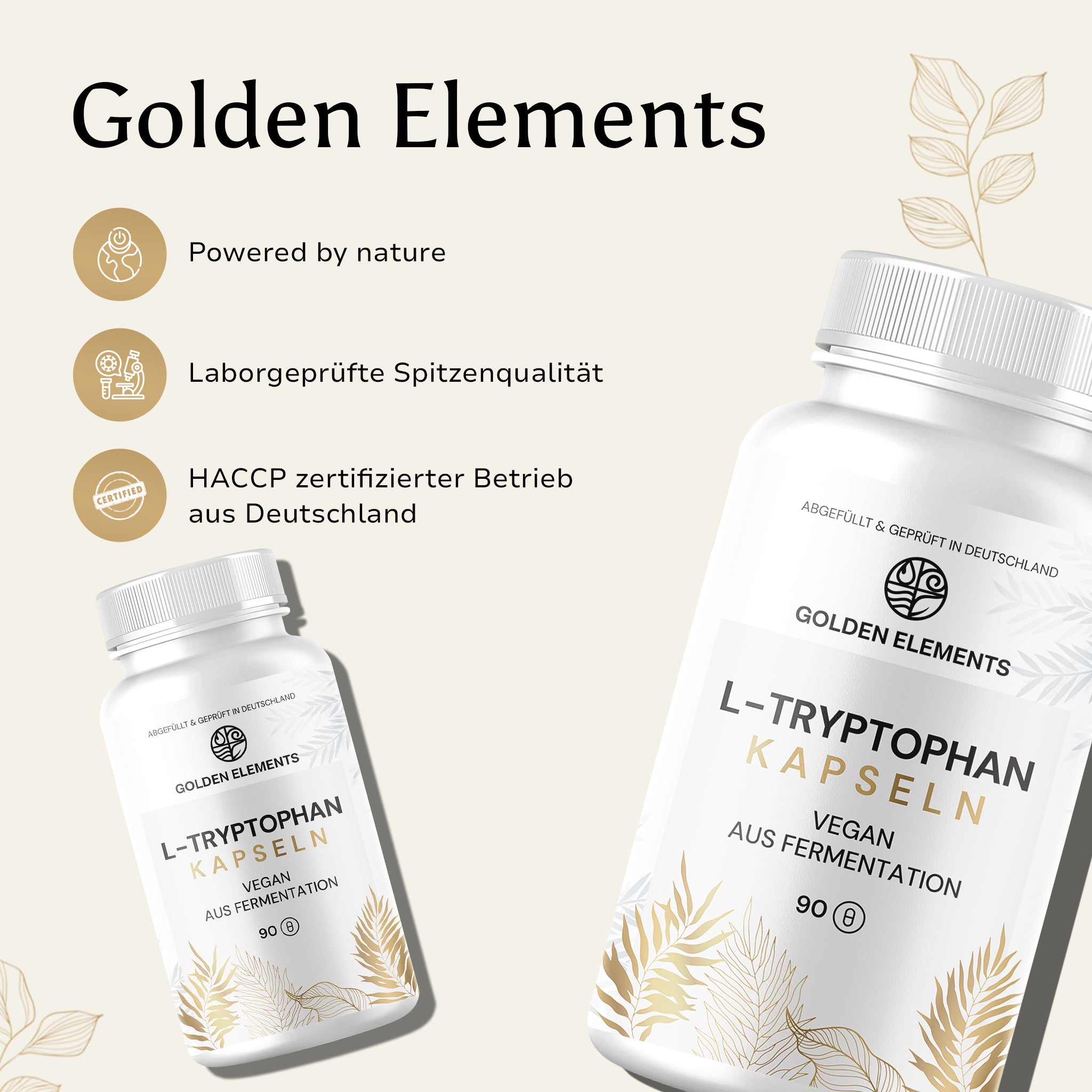 Golden Elements Markenversprechen – powered by nature, zertifizierte Qualität, pflanzlich.